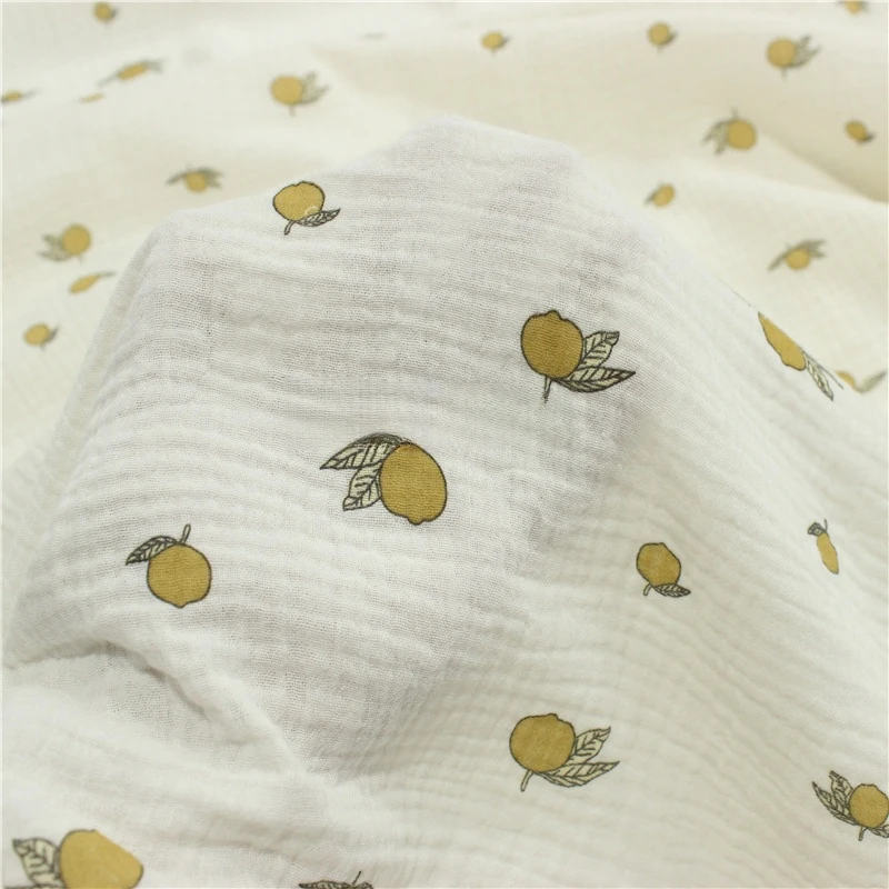 Breathable Double Gauze Cotton Fabric for Summer Clothing and Blankets, 135x50cm