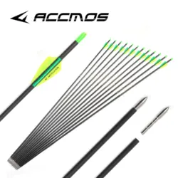 6/12/18pc Hot Pure Carbon Arrow 28inch 30inch Spine 600 700 800 900 1000 1100 1300 1500 1800ID 4.2 mm Archery for Recurve Bow