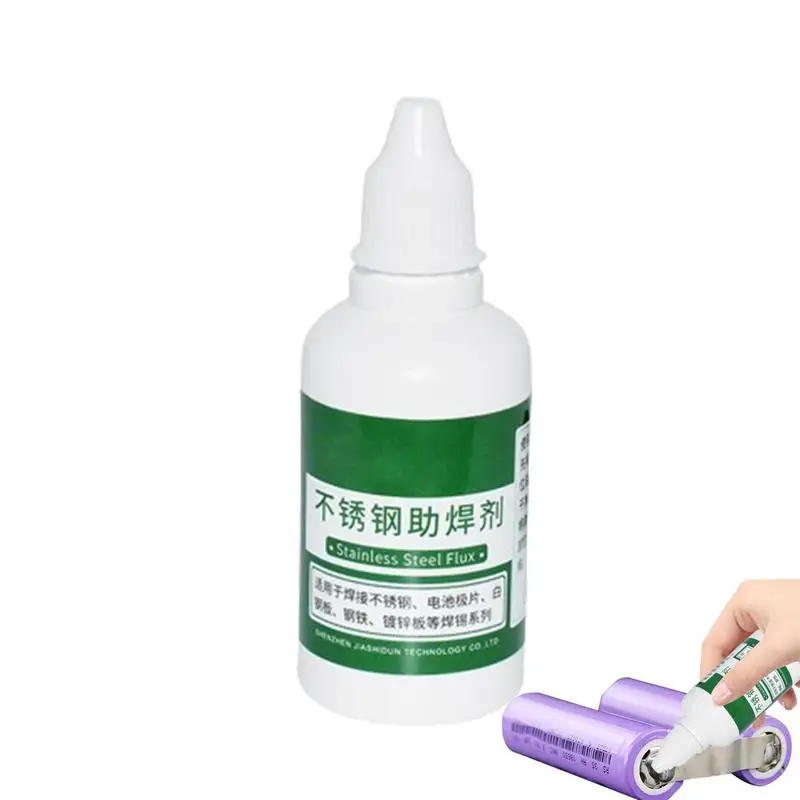 

Flux For Soldering Liquid Solder Flux 50ml DIY Soldering Assistant Fluid With Dispensing Tip Rinse-Free Metal Flux For Battery