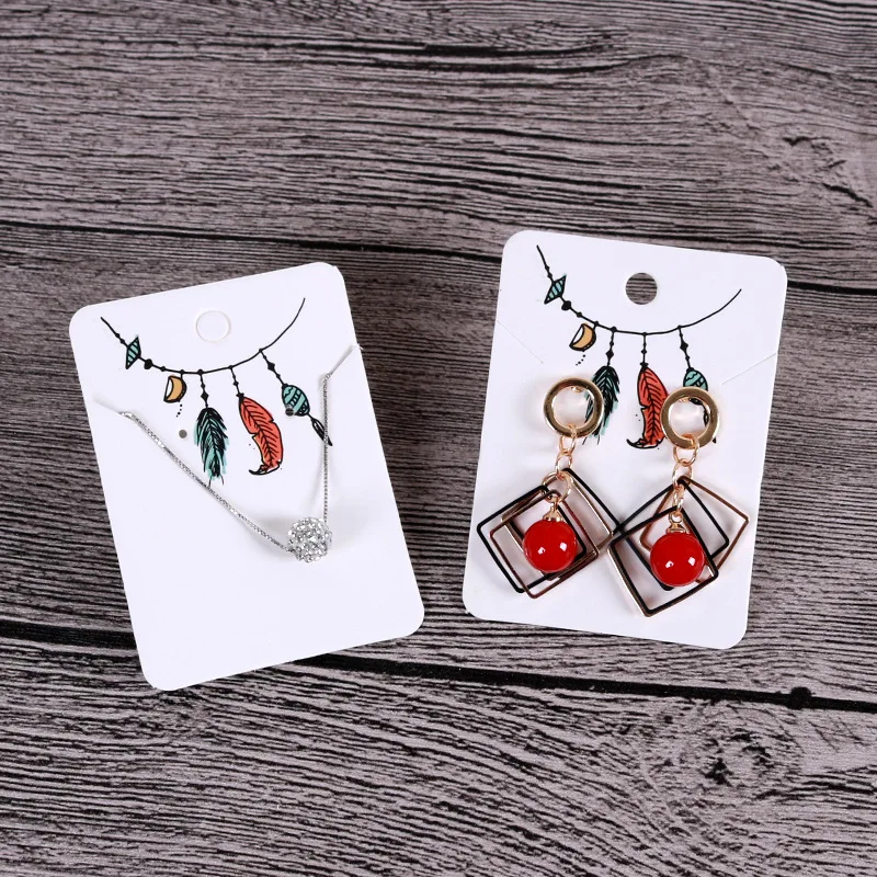 30pcs 5X7cm Flower Earring Cards for Display Bracelet Necklace Card Jewelry Display Packaging Hanging Paper Card Hang Price Tag