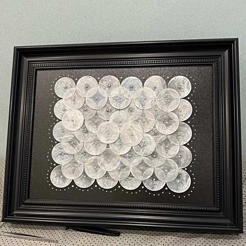 

10pcs round Mother of Pearl Mosaic Tiles Natural Shell Mosaic Pieces for Home Decoration Crafts materials hobbies 917