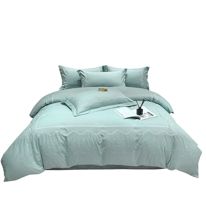 

4Pcs Light Luxury 100% Cotton 120 Counts Long Staple Cotton Sheet Bedding Duvet Cover 200x230 220x240 Four Seasons