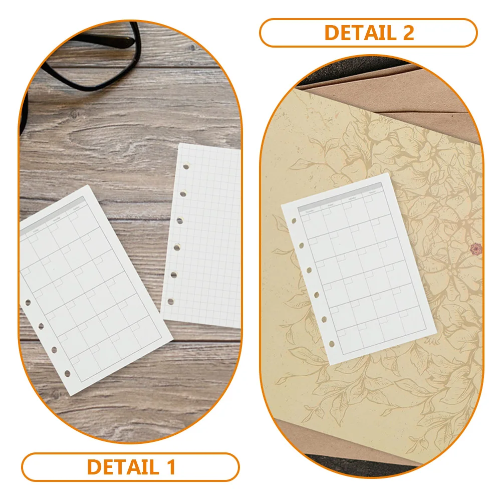 

2 set 2 Sets A7 Refill Binder Inserts Scrapbook Notebook Replaceable Loose Leaf Notepad Refill Smooth Writing Paper For Students