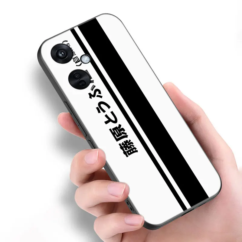 Initial D AE86 Case Black Silicone Phone Case For OnePlus 10R 11R 12R ACE 2 3 Pro 2V 3V Nord CE 2 3 4 Lite N10 N20 N30 SE 5G