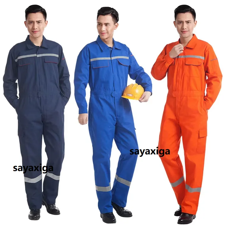 

Men Working Overall Wear Resistant Dust Proof Long Sleeve Coverall Multi Pocket Uniform Workwear Auto Repair Mechanical Jumpsuit