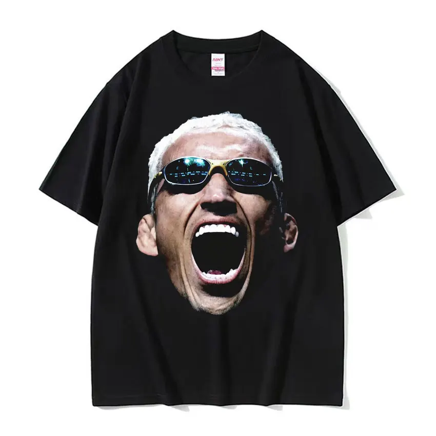 Charles Oliveira Big Face Graphics T Shirts Men's Clothing Gothic Harajuku Streetwear T Shirt Unisex Cotton Short Sleeve T-shirt