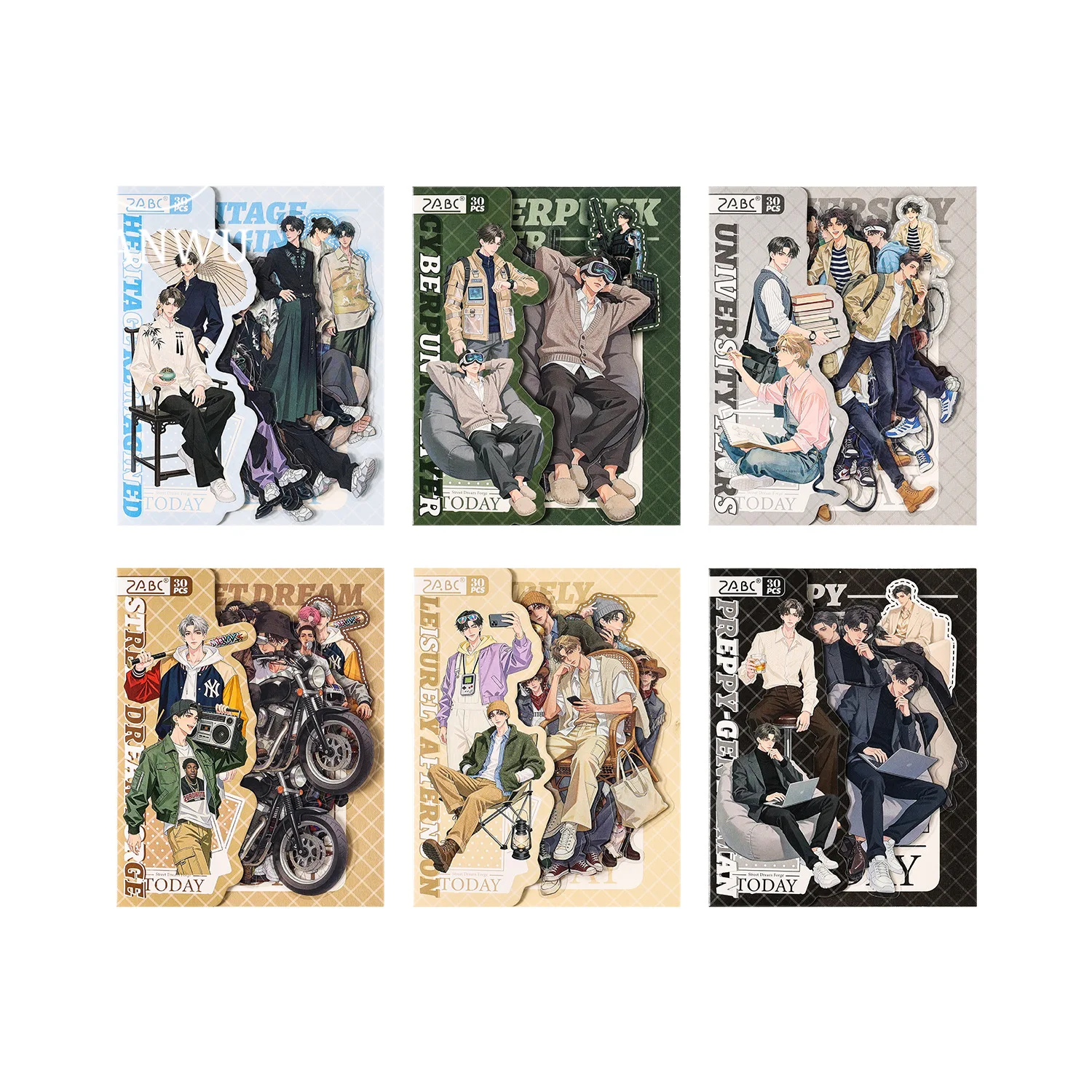 JIANWU Crowd Shadow Series Vintage Character Landscape Material Collage Scrapbooking PET Sticker Creative DIY Journal Stationery view 5