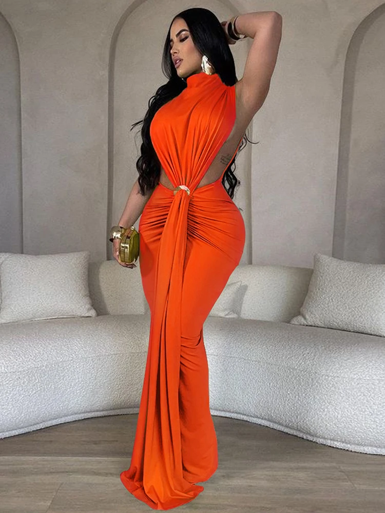 فساتين بلا أكمام للنساء فستان طويل الصيف قطع الخصر فستان التخليص مع شق الساق بالجملة دروبشيبينغ