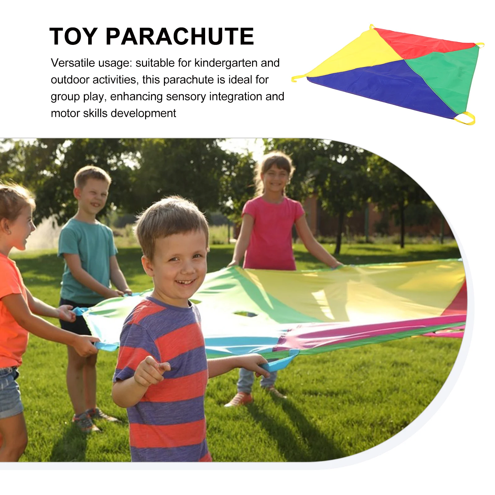 

Fun Rainbow Parachute For Kids Play Parachute Kindergarten Group Play Toddlers Outdoor Games Promotes Teamwork Social Skills Toy