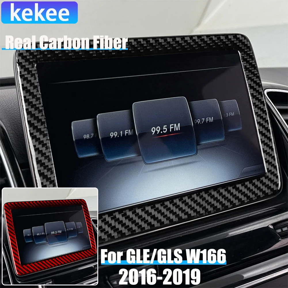

Real Carbon Fiber Car Accessories Enter Console Display Cover Soft Sticker For Mercedes-Benz W166 GLE/GLS 2016 2017 2018 2019