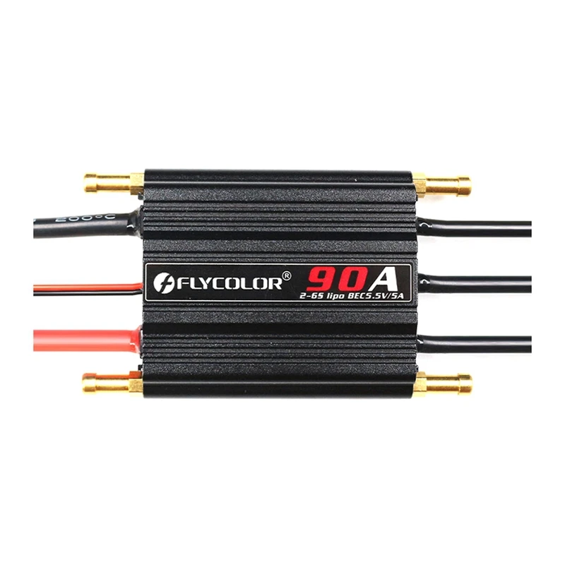 

FLYCOLOR 90A Brushless ESC Speed Controller Progaming Card 2-6S Lipo BEC 5.5V/5A For RC Boat Car Easy To Use