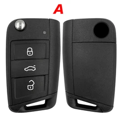 CS001040 Aftermarket 3 Button Flip Remote Key For VW MQB Replacement Shell Metal Plastic Bottom HU162T And HU66 Blade