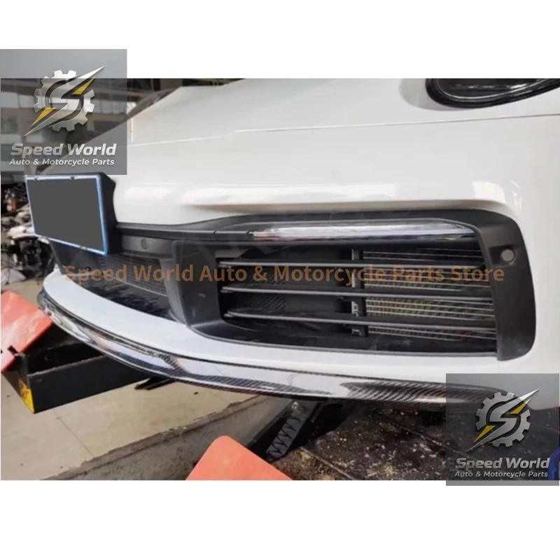 P Style Carbon Fiber Front Bumper Lip Sps Chin Spoiler For 911 992 Carrera S Tuning 2019 2020 2021 2022 2023
