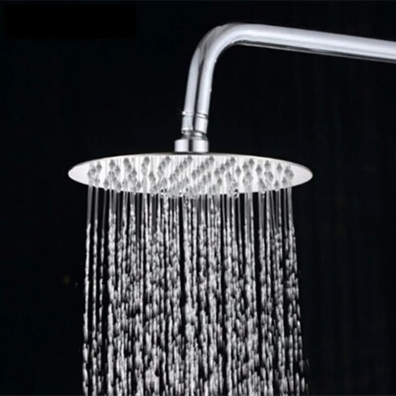 

High Quality New 8/10/12/16 inch 304 Stainless Steel Round Shower Head Ultrathin Rainfall Shower Head Bathroom Shower Head