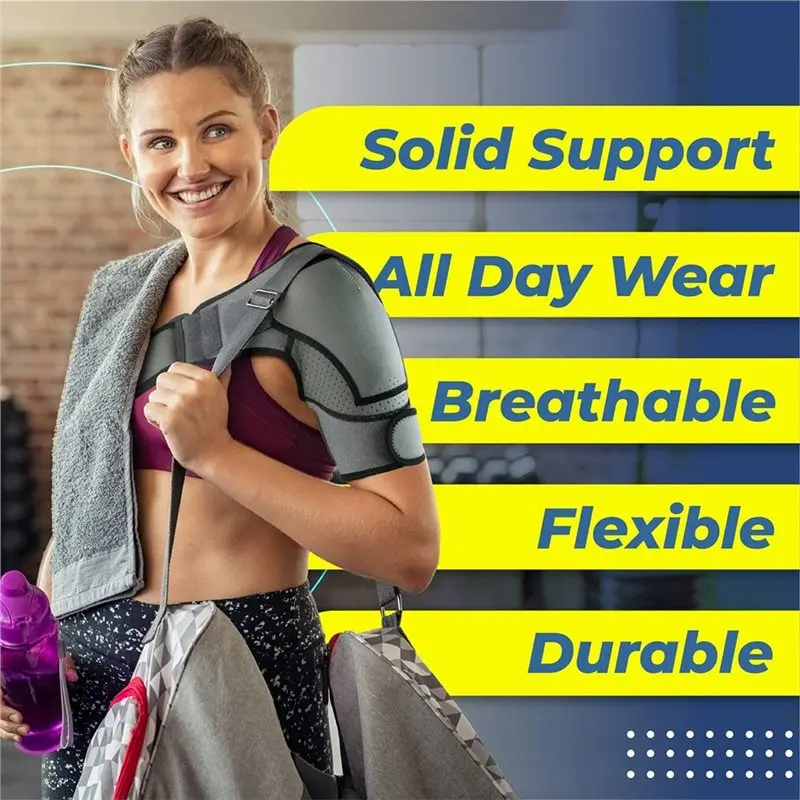 Shoulder Support Strap 1 Pc, Unisex Design In Gray Black, Alleviates Joint Pain From Arthritis Color