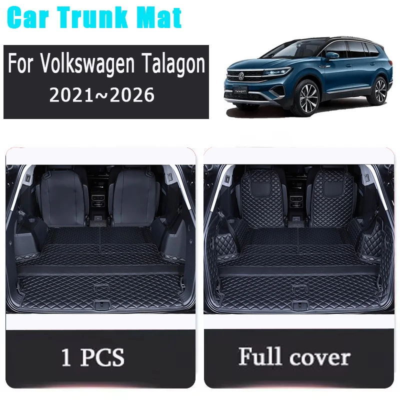 Car Trunk Mats For VW Volkswagen Talagon 2021 2022 2023 2024 2025 2026 Leather Storage Cover Cargo Liner Carpet Auto Accessories