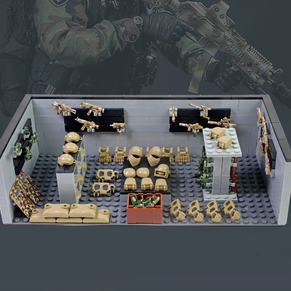 MOC Military Weapons House Building Blocks Toys Blocks Guns Accessories Construction Toy Set Compatible with Classic Bricks Gift