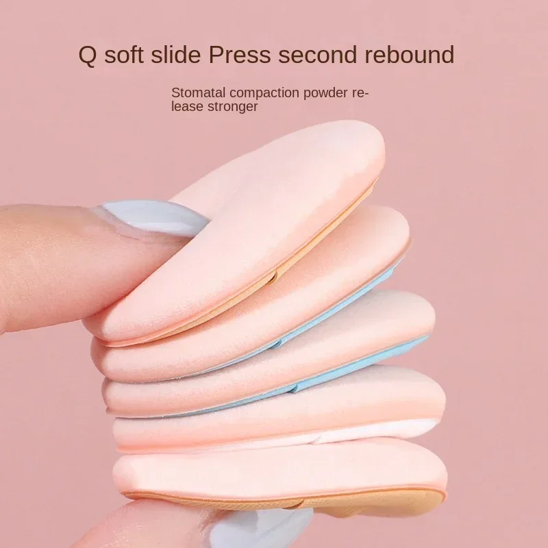 6pcs Mini Finger Powder Puff Makeup Sponge For Foundation Reusable Loose Powder Puff Suitable For Women's Makeup Functional Tool