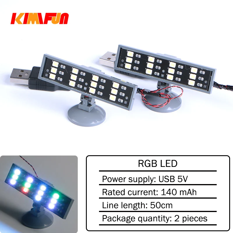 2szt Klocki konstrukcyjne Uniwersalne DIY Oświetlenie LED RGB Klocki MOC Zabawka z portem USB Kolorowe białe ciepłe reflektory Zestaw kompatybilny