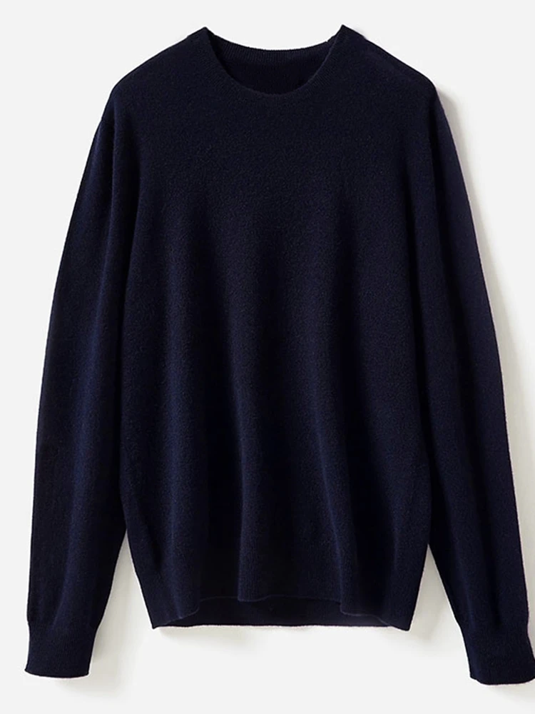Men 100% Merino Wool Sweater Basic O-neck Wool Pullover Autumn Winter Long Sleeve Soft Jumper Smart Casual Knitwear Popular Tops