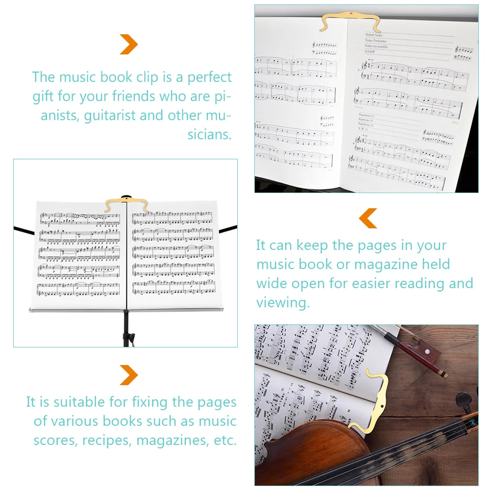 

Metal Clip Music Desk Puree for Notes Stand Book Holder Piano Binder Paper