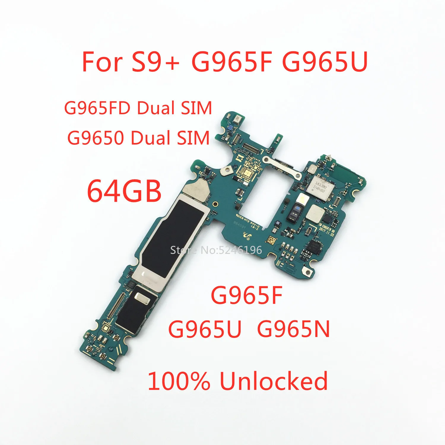 1pcs 100% Unlocked Motherboard For Samsung Galaxy S9 Plus S9+ G965F G965F/DS G9650 G965U G965N 64GB Replace Part