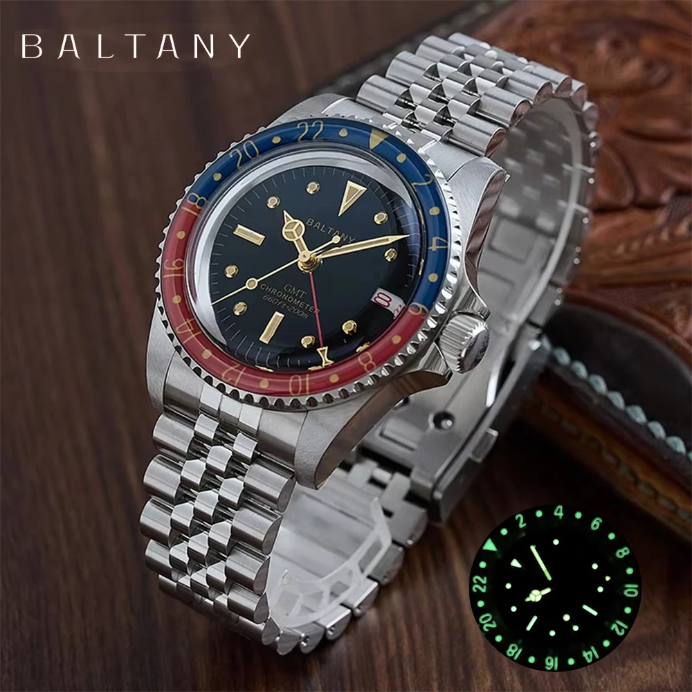 2024 Baltany 1957S Retro 39Mm Automatic Mechanical Men's Watch Stainless Steel Sapphire Waterproof 20Bar Luminous reloj hombre