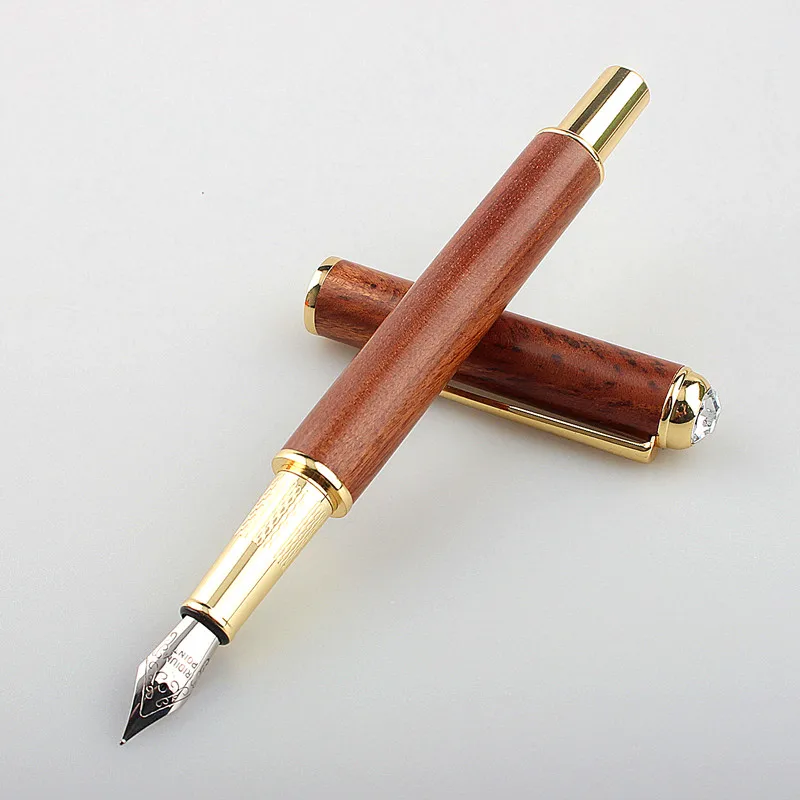 Wooden Fountain Pen Business Office Supplies Fine 0.5mm Nibs Ink-absorbing Pens