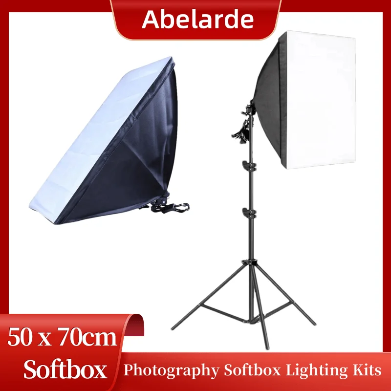 Kits de iluminación Softbox para fotografía, 50x70CM, con trípode de 1,6 m, Kit de iluminación de estudio profesional, Soft Box