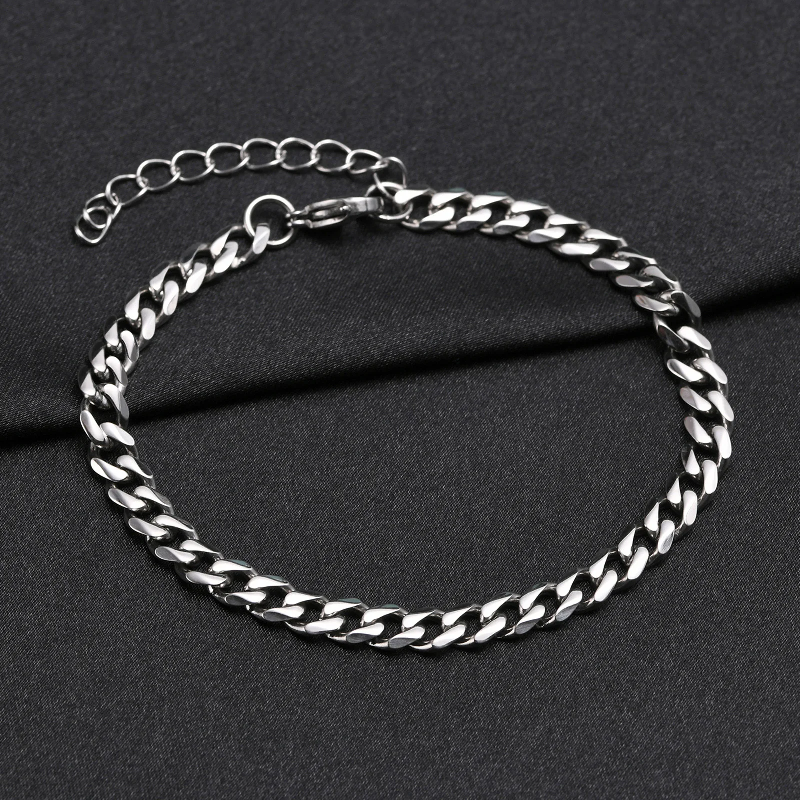 Vnox 1/2/3Pcs Cuban/Figaro/Wheat/Twist Rope Chain Bracelets Set for Men, Stainless Steel Metal Hypoallergenic Wristband Jewelry