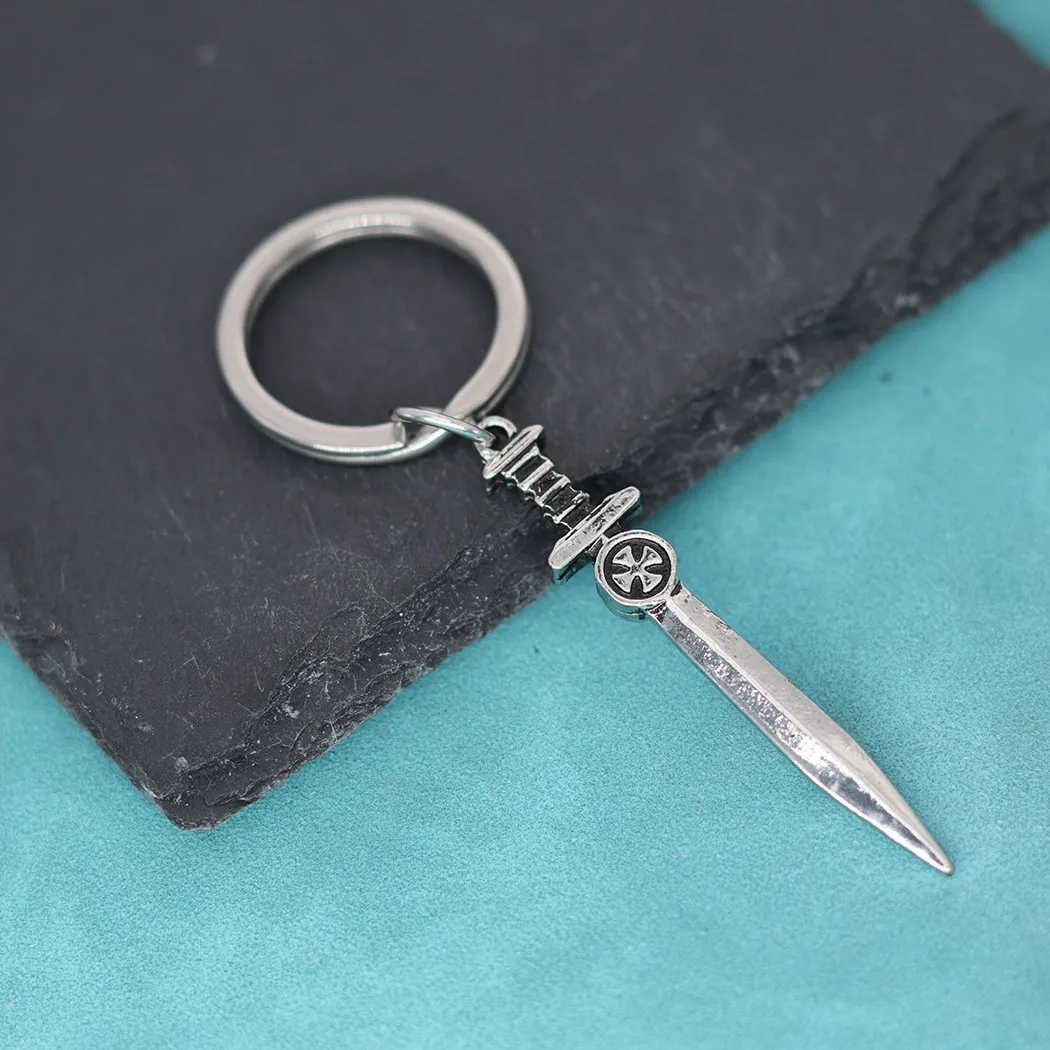 Catholic Military Templar Knights Symbol Keychain Medieval Sword Letter Envelope Opener Soldier Cross Pendant Key Chains