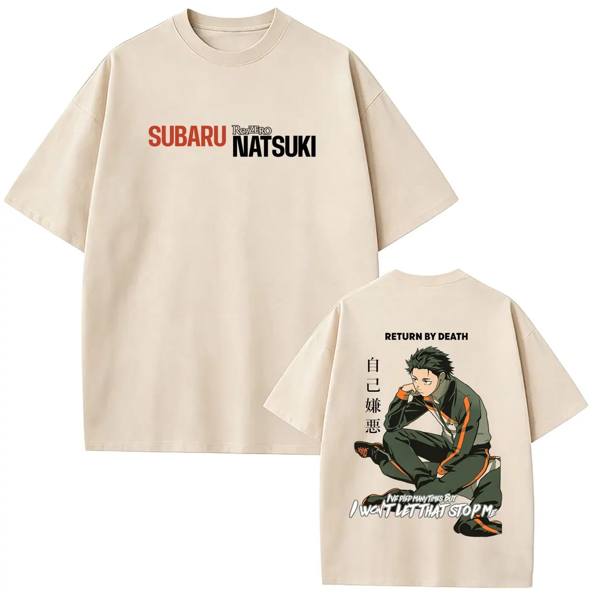 Anime Re:ZERO Starting Life in Another World Natsuki Subaru Graphic T-shirt Men Women Manga Oversized Tshirt Male Casual Tees