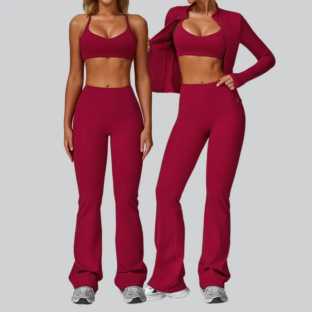 

Yoga Suit 2/3PCS Sports Set Women's Tracksuit Fitness Leggings Workout Long Sleeved Sports Bras Gym Suits Yoga Sets Sportswear
