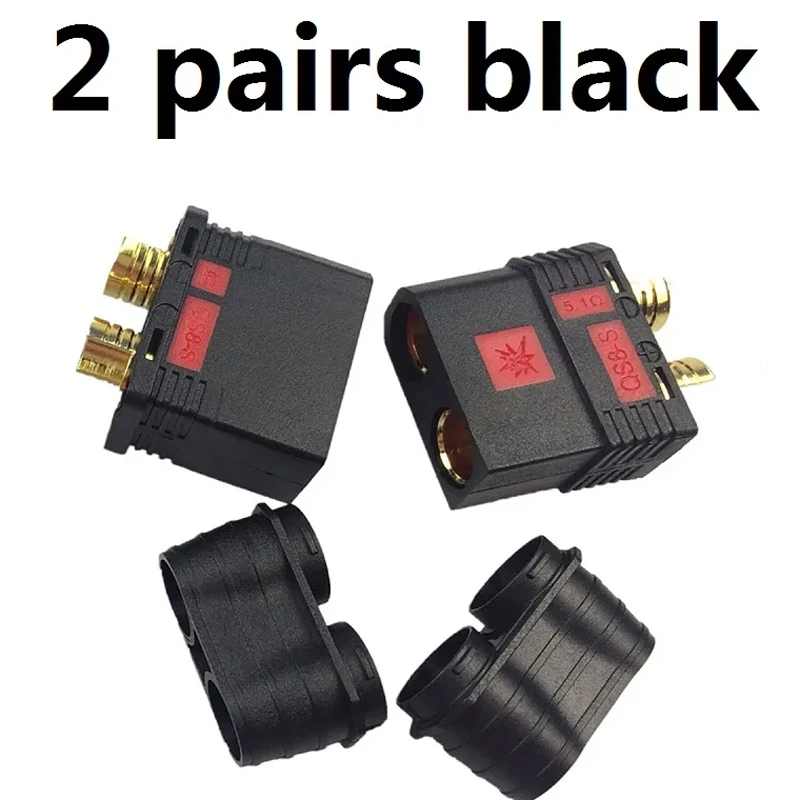 2/5pair QS8-S Heavy Duty Battery Connector Anti-Spark Gold Connector Large Power Plug for RC Plant protection drone Car Model