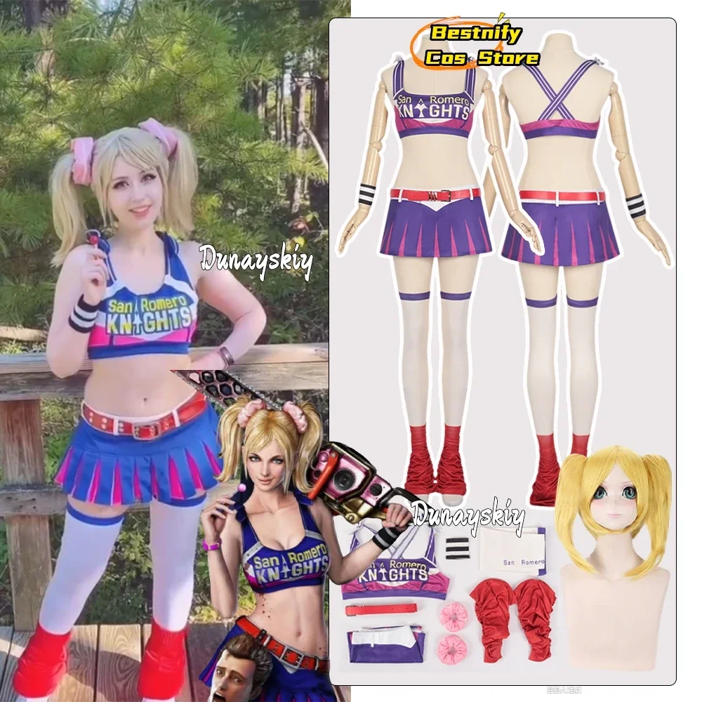 

CosplayLollipop Chainsaw Juliet Starling Cosplay Costume Cheerleading Dress Skirt Outfits for Women Girls Halloween Carnival Par