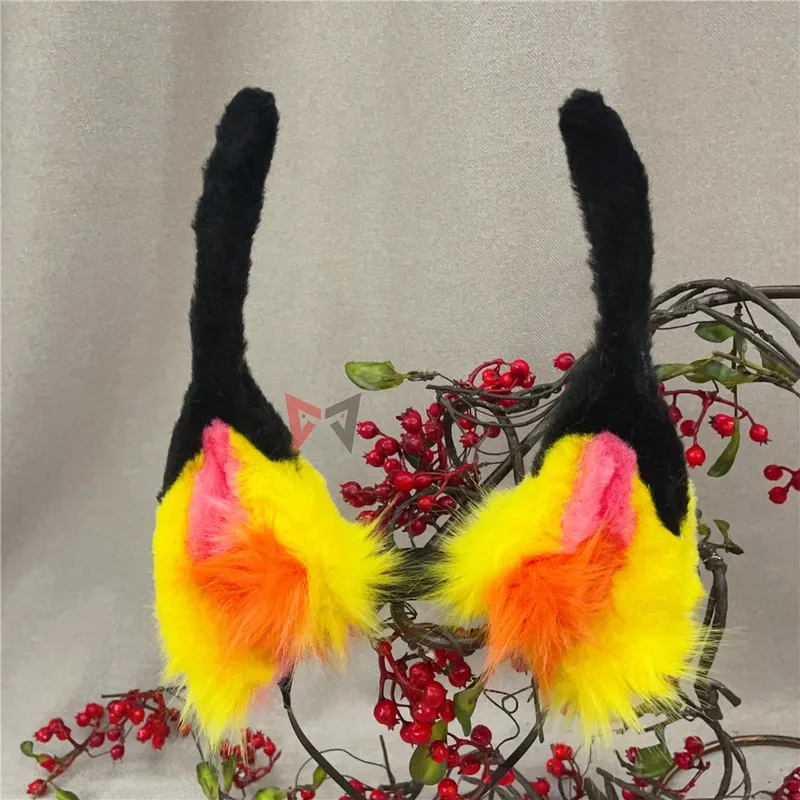 Nuevo trabajo hecho a mano Yeager Qinwu Orejas de zorro aro para el pelo cola Fursuit para elegir accesorios de disfraz hechos a medida
