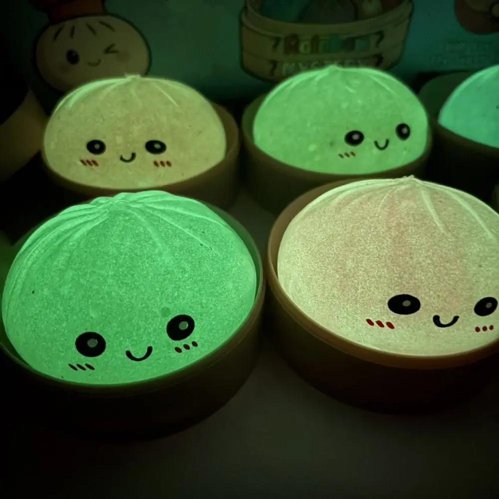 1 Piece  Luminous Dumpling Squishy Slow Rebound Noctilucent Squishy Dumpling Pinch Glitter Sensory Fidget Ball Children Gifts