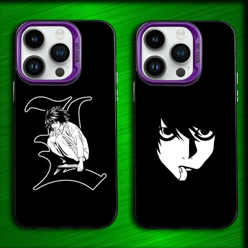 

D-Death Note L Light Yagami Phone Case For iPhone 16,15,14,13,12,11,Mini,Pro,SE,MAX Purple Matte Silicone Cover