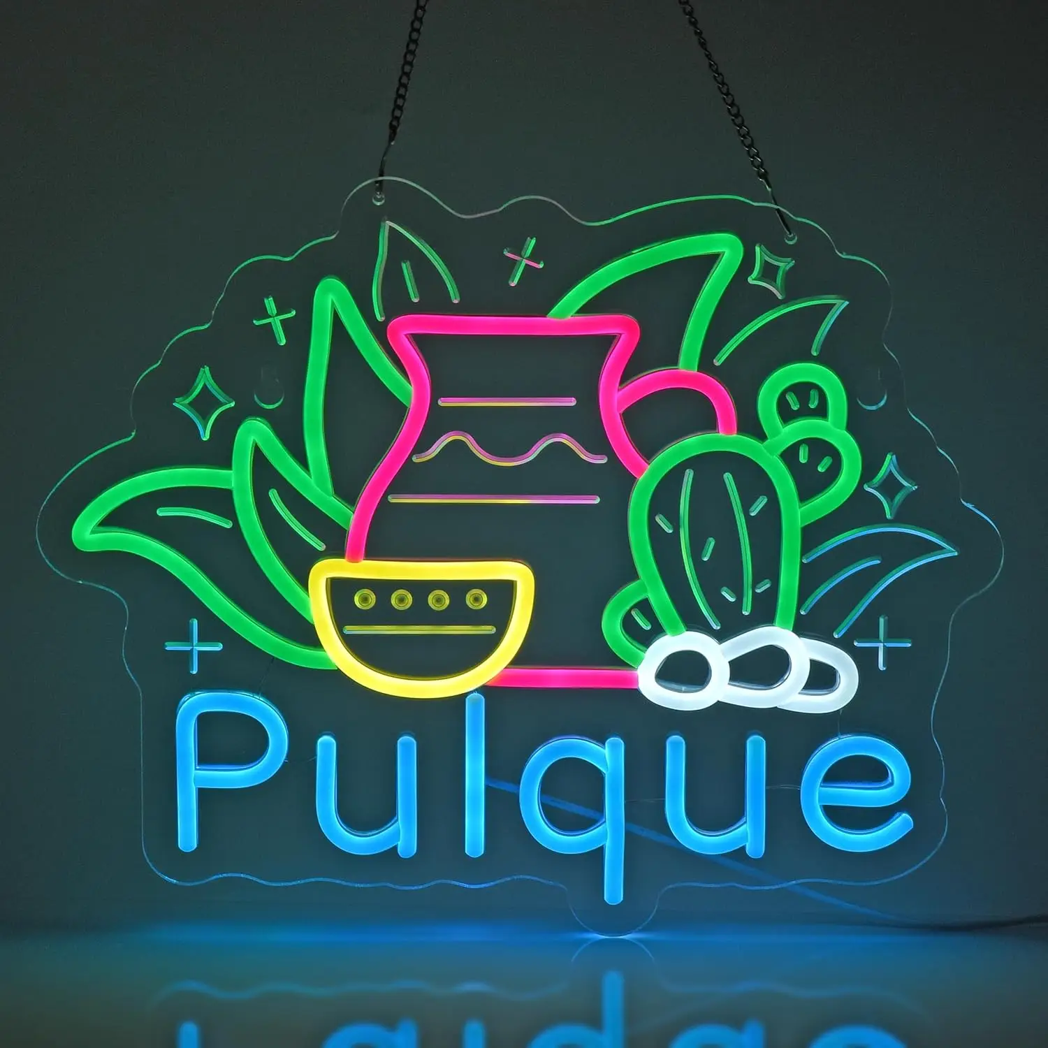 

Pulque Neon Sign USB LED Light for Mexican Latin American Bistro Agave Bar Pub Food Truck Home Decorations personnalisé Gift