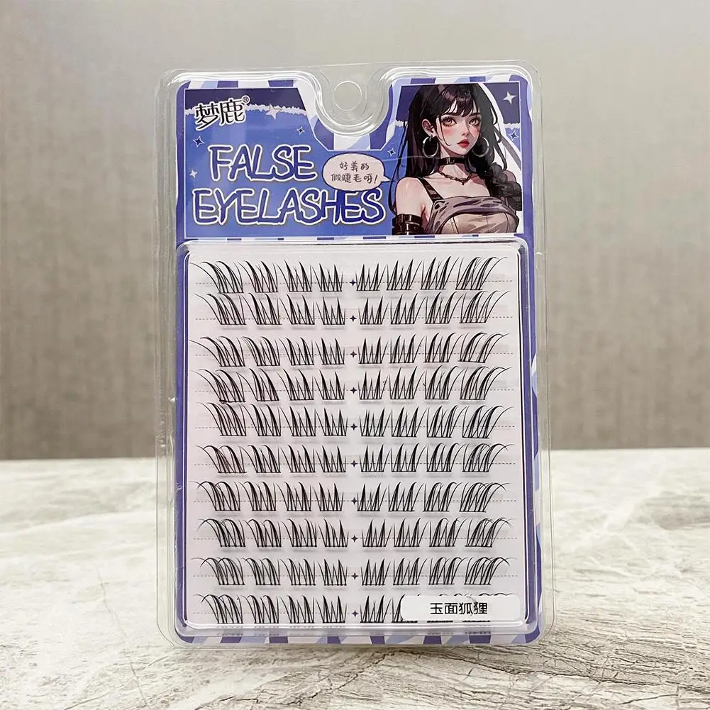 Racimos de pestañas de ojo de zorro, extensiones de pestañas postizas 3D tenues, extensión de pestañas de Manga DIY coreana, herramienta de suministros de maquillaje para pestañas postizas