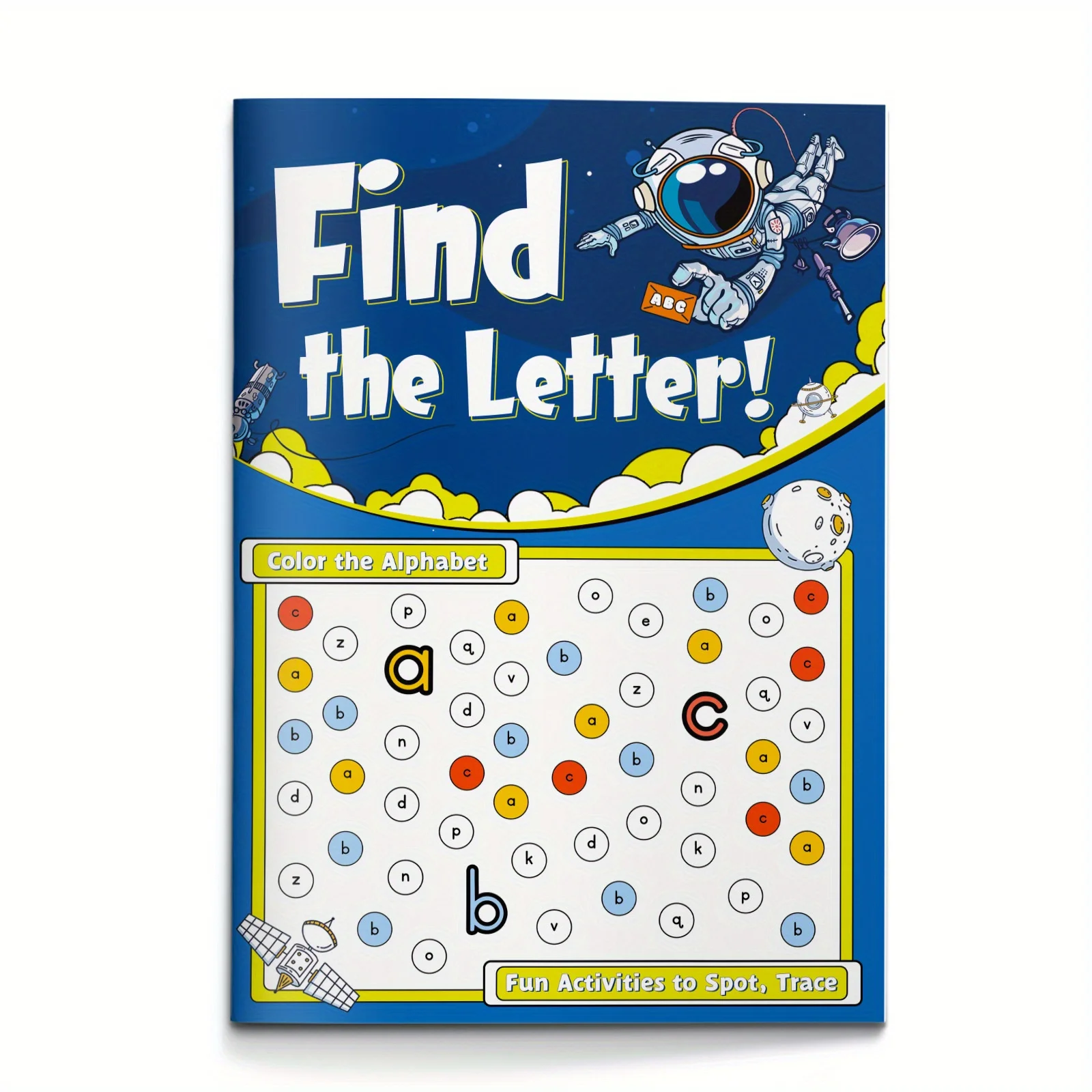 Find and Color Letters Activity Book for Kids, Fun Alphabet Search-and-Color Games from A to Z