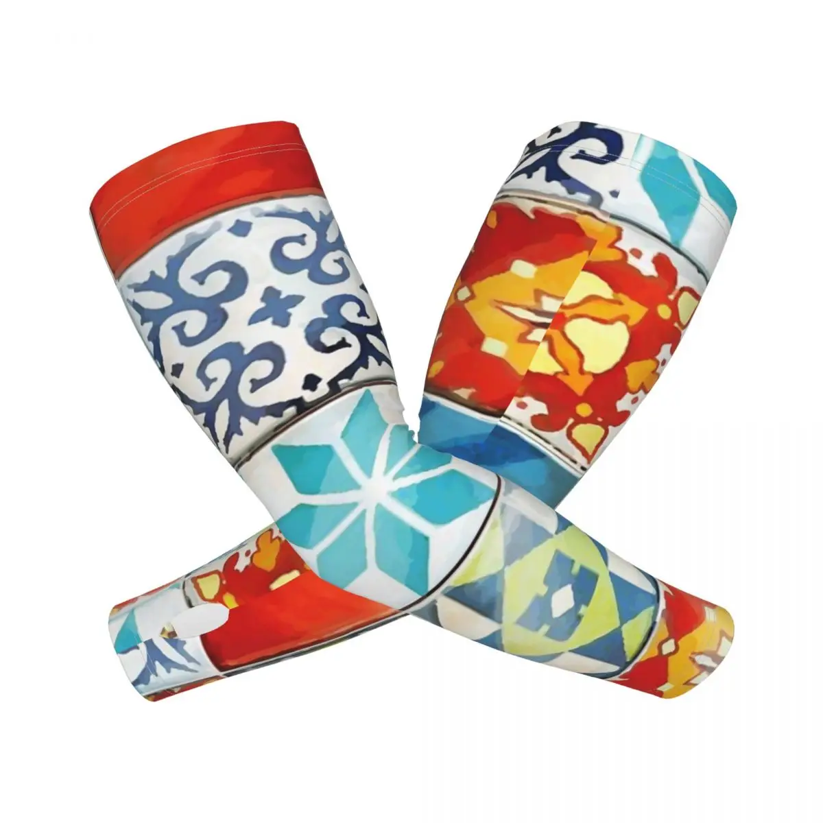 

Красочная плитка Azulos из Azul, настольная игра, нарукавники, защита от солнца и ультрафиолета, летние ледяные шелковые велосипедные татуировки, рукава