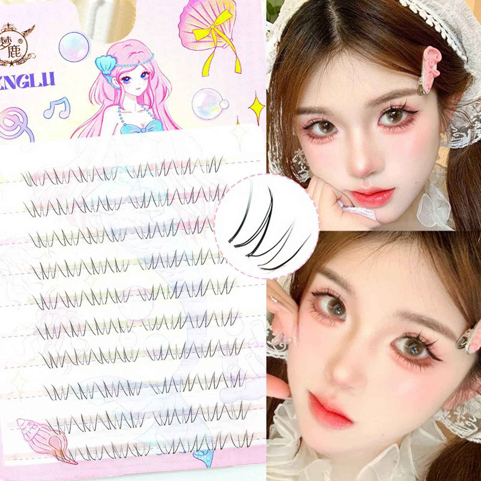 10 Rows 5-6mm Air Lower Eyelashes Fairy Fake Lashes Segmented Natural Under Lashes Extension Manga Bottom Lashes Eyelash Makeup
