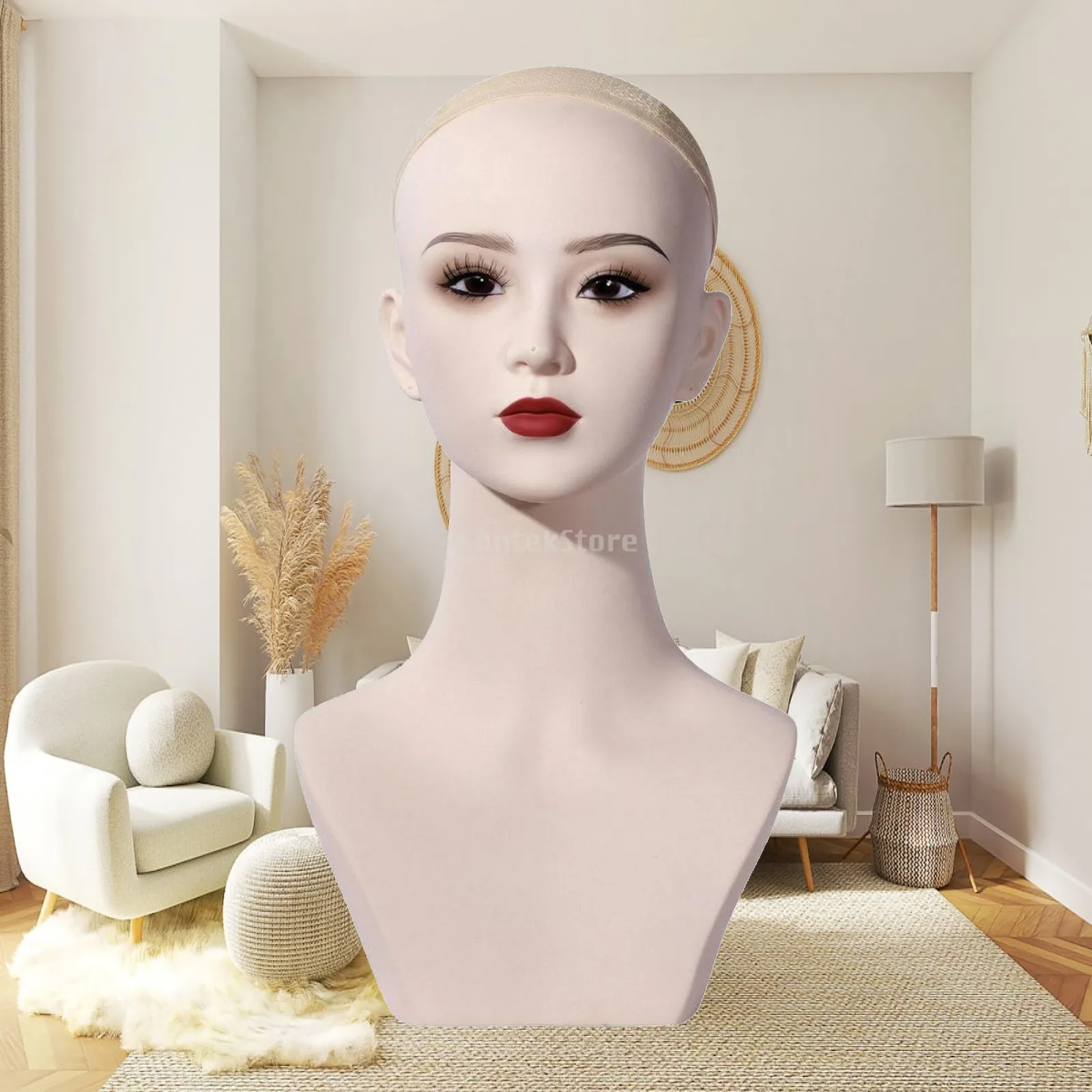 PVC Mannequin Bust Lightweight 44 Cm Mannequin Bust Damage Resistant