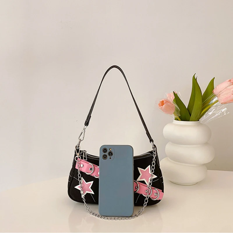 حقيبة يد ممتازة بطباعة نجوم حلوة وحارة Y2K من بيري فورست - حقيبة كتف عصرية تحت الإبط للنساء #5
