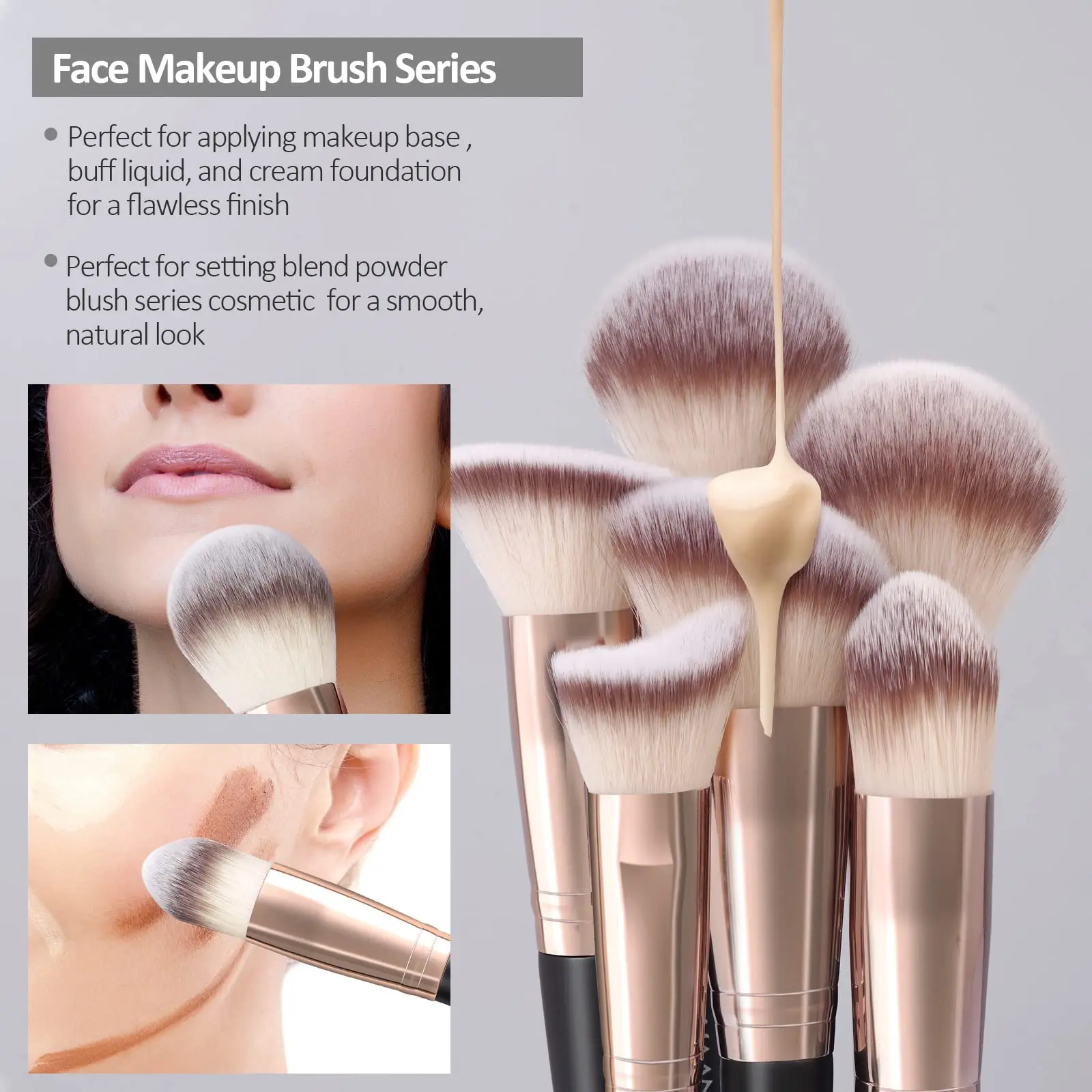 Maange 18Pcs Makeup Brushes Storage Set Soft Bristles Foundation Brushes Eyeshadow Blusher Concealer For Women Beginner Kit