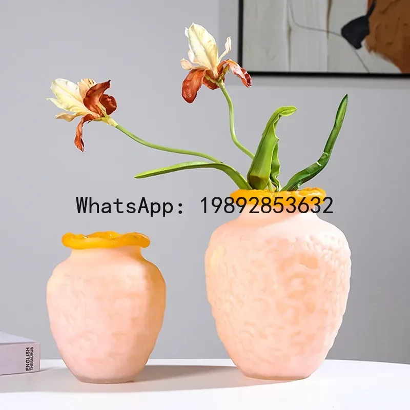 

Glass Vase Colorful Frosted Glass Bottle Hydroponics of Flower Arrangement Terrarium Flower Vase Room Decoration Accessories