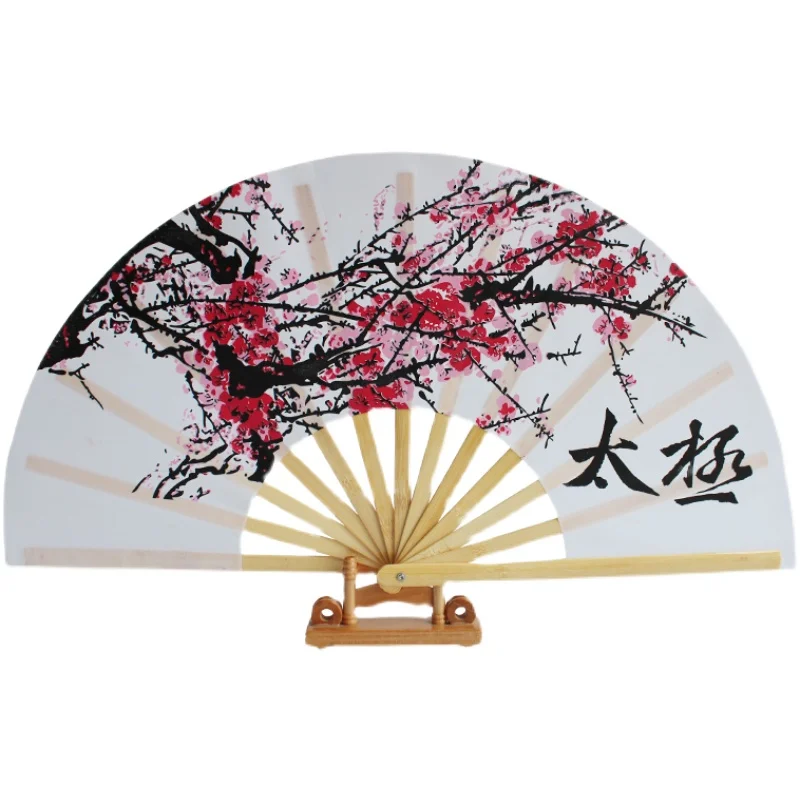 Tai Chi Kung Fu Bamboo Fan Chinese Classical Martial Arts Performance Hand Fan Handmade Antiquity Dance Show Props