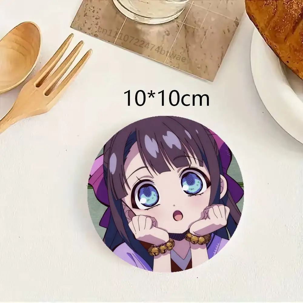 Akane Sumire T-TBHK Wooden Coaster Set, A Must-Have For Holiday Parties, Suitable For Bars, Offices , Size 10cm X 10cm