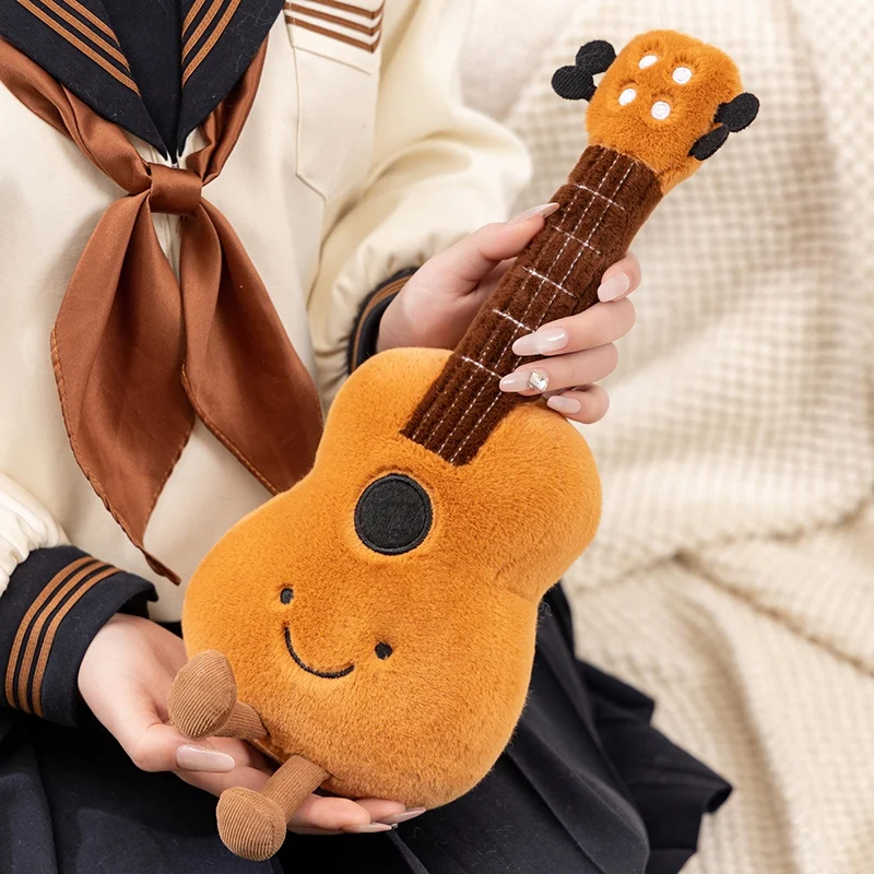 Niedliche musikalische Plüschtiere, weiche Violine, Gitarre, Pipa, Stimmgabel, Note, gefüllte Puppe, Instrument, Geschenk für Kinder, Musikliebhaber, Geburtstagsgeschenke